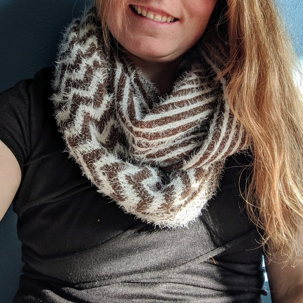Chevron Striped 'Eyelash' Infinity Scarf